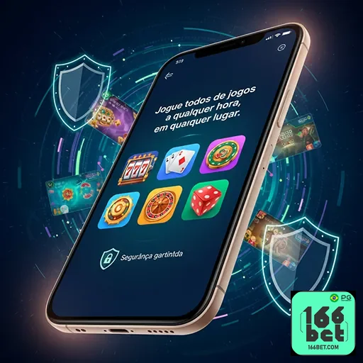 Jogador usando smartphone com ambientação de casino